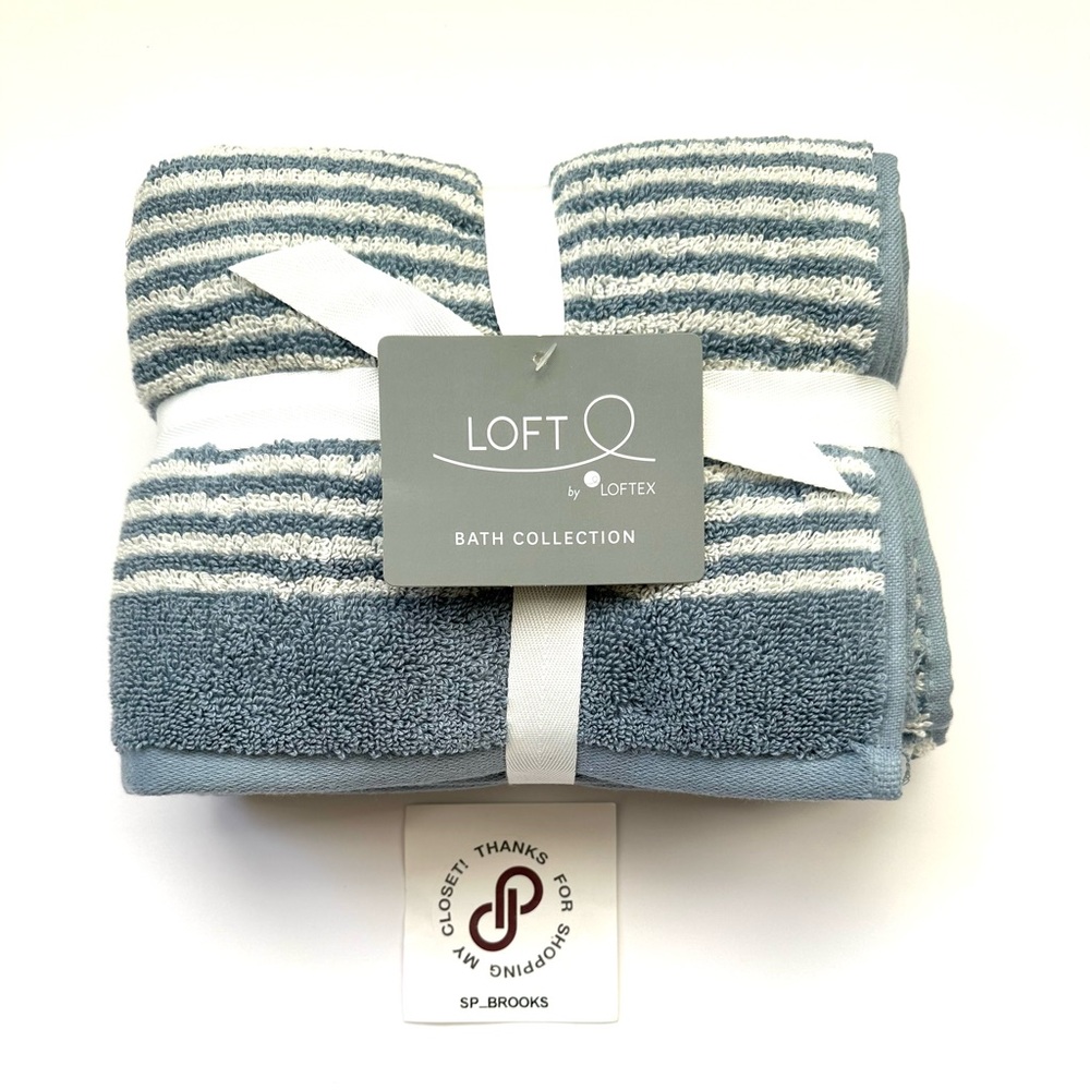 🎁2PC LOFT by Loftex Hand Towel Set - MOONSTONE DAPHNE STRIPE